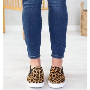 Brand new, really cute leopard print slip ons